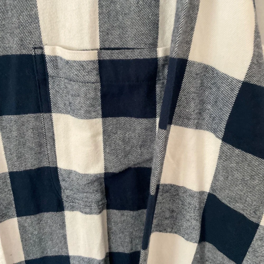 Hobbs Creek Mens 2XL Flannel Shirt  Blue White Buffalo Plaid Cotton Button Up - Picture 3 of 9